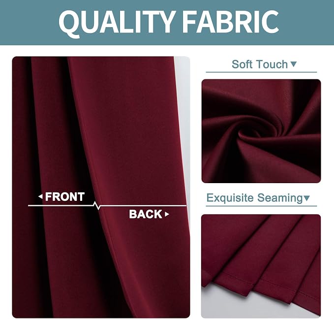 ChrisDowa Blackout Curtains for Bedroom and Living Room 70 inches Wide | 2 - Image 3