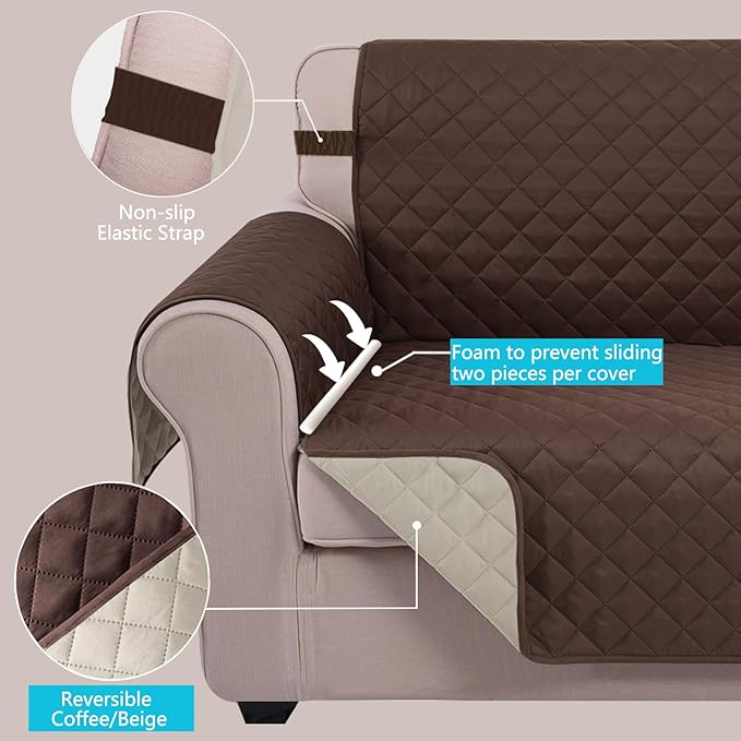 U-NICE HOME Large Sofa Cover Reversible Couch Cover - Image 3