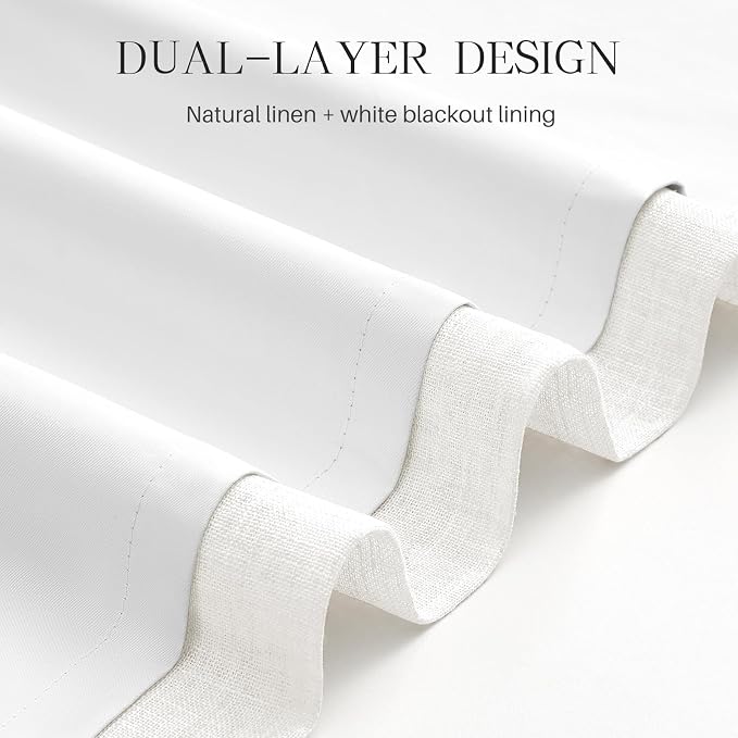 AUSSPVOCT Pinch Pleated 90 Inch Linen Curtains 100% Blackout - Image 6