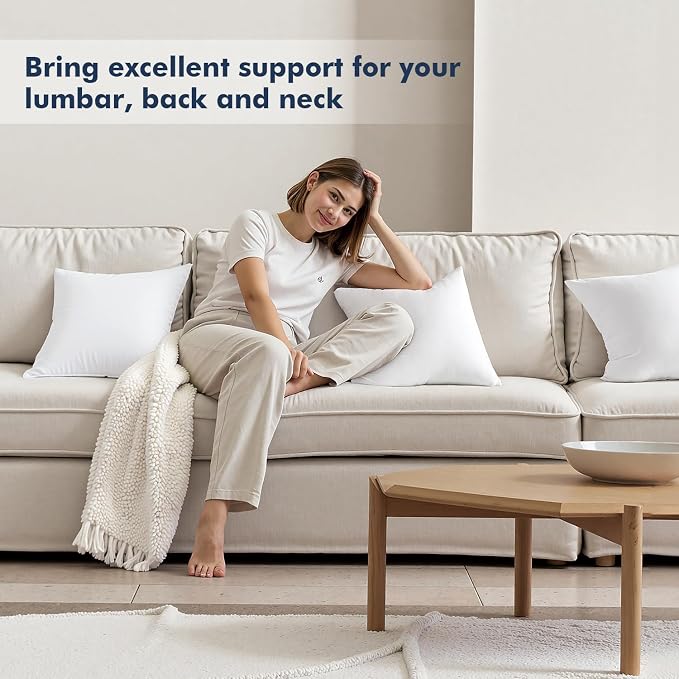 MIULEE 26x26 Euro Pillow Inserts 2 Pack, Throw Pillows - Image 8