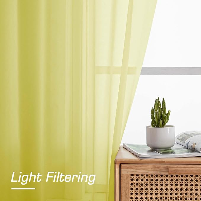 Lemon Sheer Curtains 84 Inches Long - Image 4
