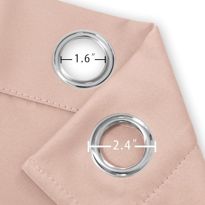 Blush Thermal Blackout Curtains/52 x 72 Inch/Set of 2 Panels Room Darkening - Image 5