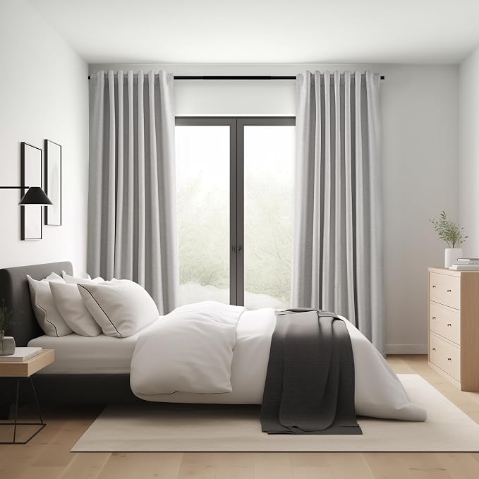 Topfinel 102 Inches Long Custom Blackout Linen Curtains, Burlap Drapes 2 Panels - Image 7