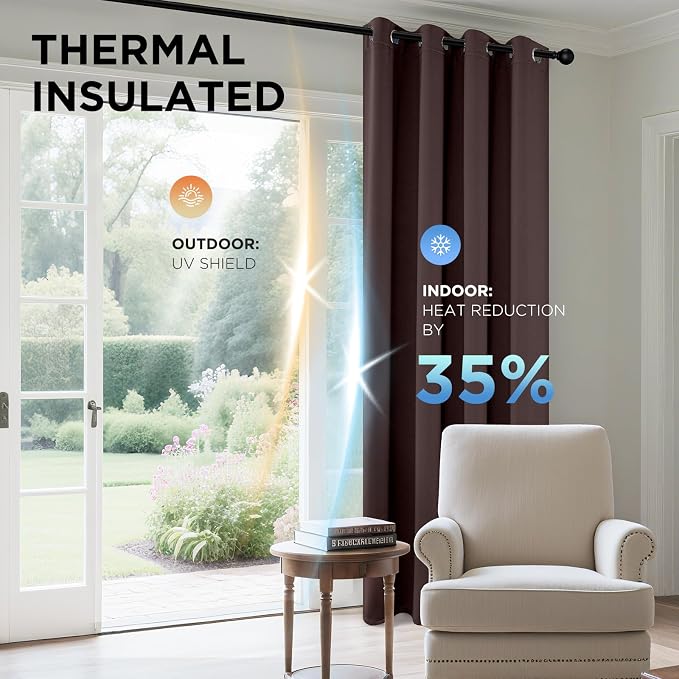 Joydeco Blackout Curtains 108 Inch Length 2 Panels Set, Thermal Insulated Long - Image 4