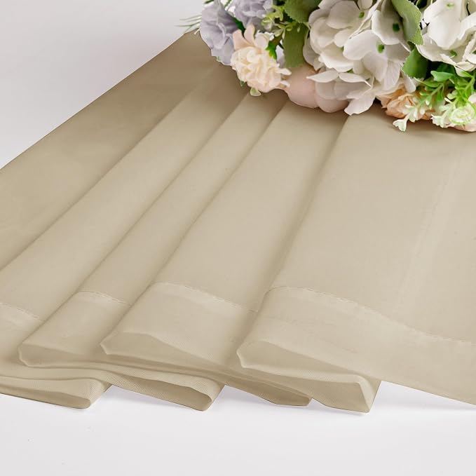 Taupe Sheer Curtains 54 Inch Length 2 Panels Set, Rod Pocket Fimly Voile Short - Image 7