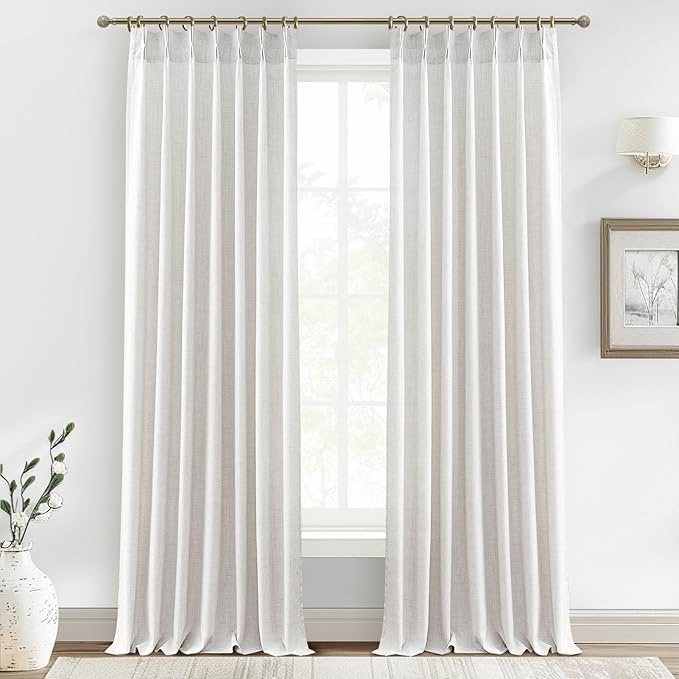 Pinch Pleated Extra Long 132 Inch High Ceiling Luxury Curtains by PleatedDrapes