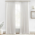 PleatedDrapes Extra Long 120 Inch Curtains, Thick Linen Lush Decor Sheer by PleatedDrapes