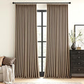 MIULEE Cafe Brown Pinch Pleated 100% Blackout Linen Curtains 40x108 Inches | by MIULEE