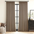 MIULEE Cafe Brown Pinch Pleated 100% Blackout Linen Curtains 40x90 Inches | by MIULEE
