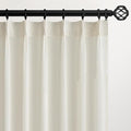 Topfinel 132 Inch Pinch Pleated Linen Curtains 2 Panels, Natural Semi Sheer by Topfinel