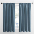 NICETOWN Kitchen Curtains, Short Blackout Drapes, Smoky Blue, Thermal Insulated by NICETOWN