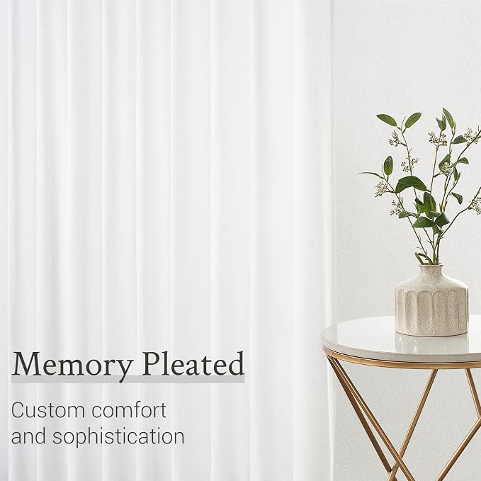 Topfinel 90 Inches Long Pinch Pleated Semi Sheer Curtains - Image 5