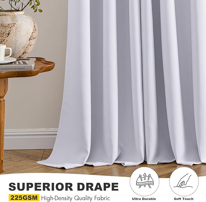 MIULEE Blackout Curtains for Bedroom 2 Panels 34x54 Inch Long Greyish White | - Image 5