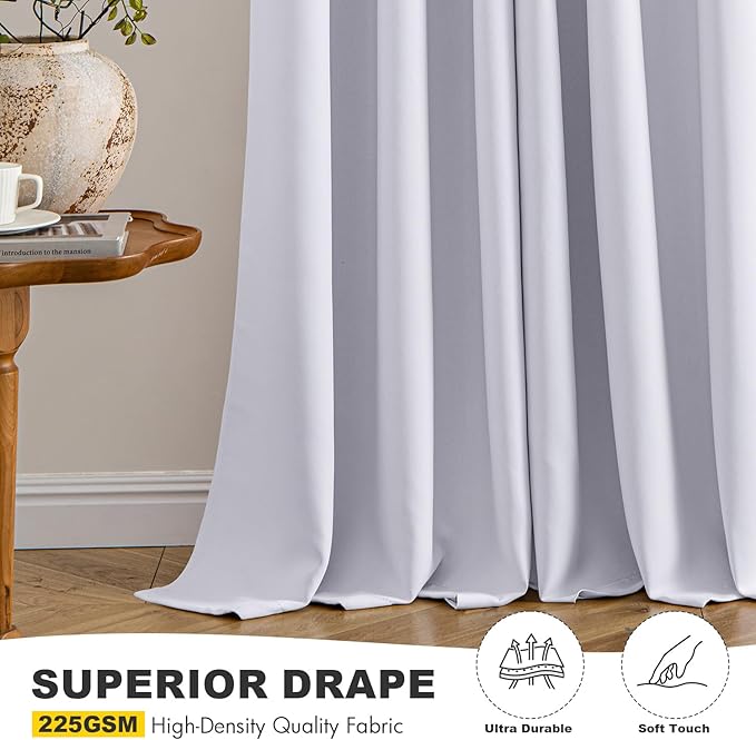 MIULEE Blackout Curtains for Bedroom 2 Panels 40x36 Inch Long Greyish White | - Image 6