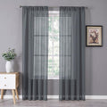 Tollpiz Sheer Curtain Linen Textured Living Room Curtains Sheer Light Filtering by Tollpiz