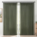 Topfinel Pinch Pleated Curtains 90 Inches Long 2 Panels Set, Olive Green Semi by Topfinel