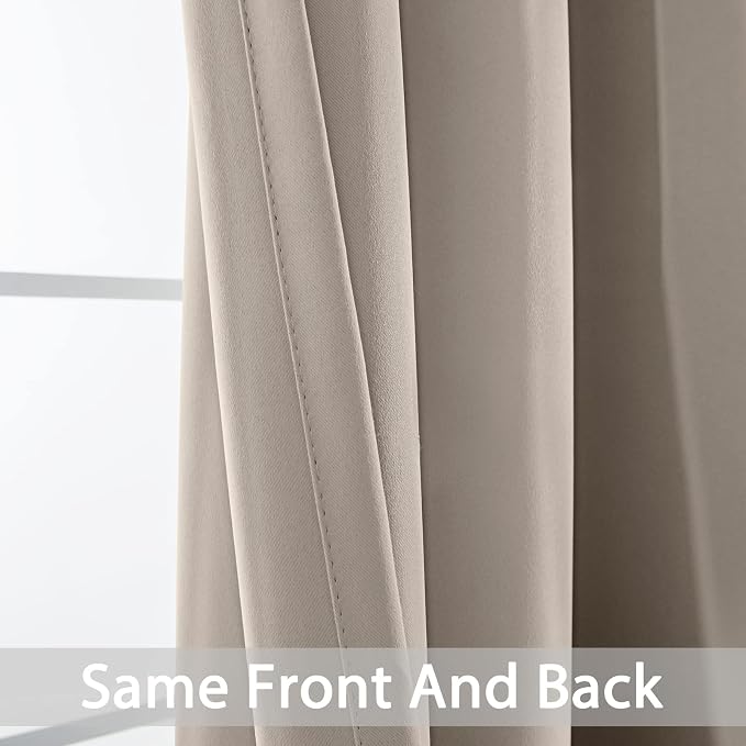 Yakamok Room Darkening Curtains 42x63 inch Length Natural-Living Room | 2 panels - Image 4