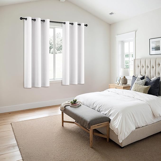 MIULEE Blackout Curtains for Bedroom 2 Panels 34 x 54 Inch Long Pure White | - Image 6
