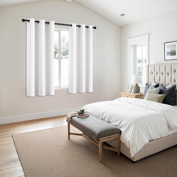 MIULEE Blackout Curtains for Bedroom 2 Panels 40 x 54 Inch Long Pure White | - Image 6