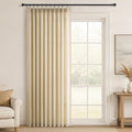 Topfinel 105 Inches Long Pinch Pleated Semi Sheer Curtains, Natural Linen by Topfinel