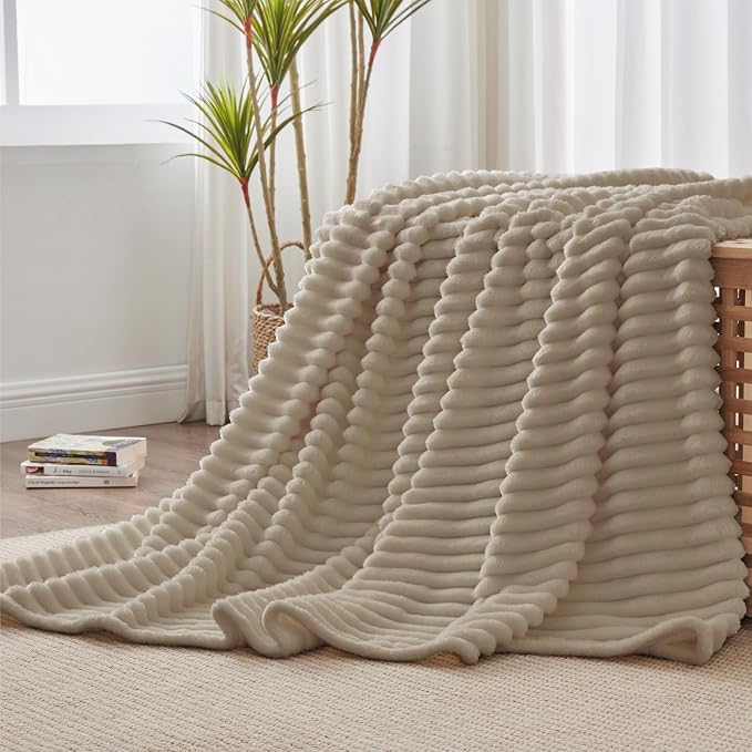 BEDELITE Ribbed Twin Blanket for Couch & Bed, Warm Yet Lightweight, Ribbed - Image 2