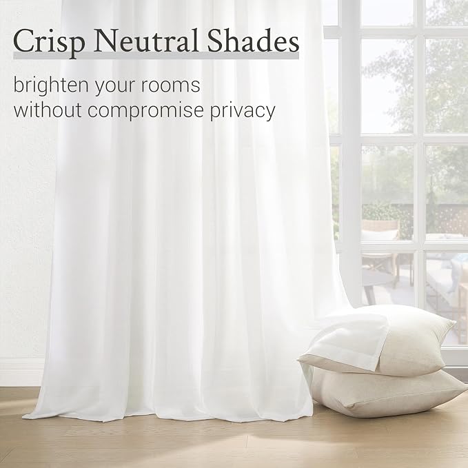 Topfinel 105 Inches Long Pinch Pleated Semi Sheer Curtains - Image 6