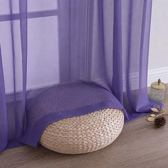 Purple Bedroom Curtains 2 Panel Sets 90 Inch Length, 59 Inch Extra Wide Light - Image 6