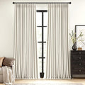 MIULEE Natural Pinch Pleated 100% Blackout Linen Curtains 40x105 Inches | Room by MIULEE