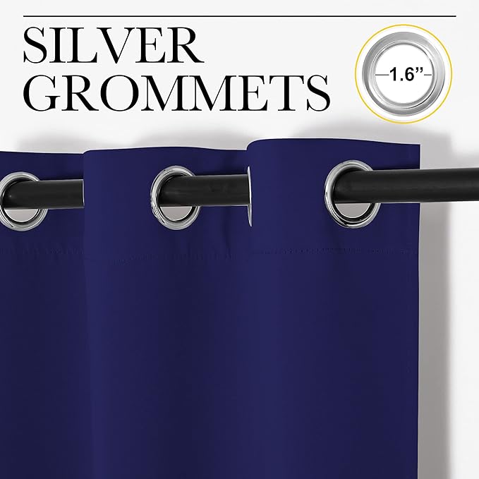 NICETOWN Navy Blue Blackout Curtains 68 inches Length - Image 2