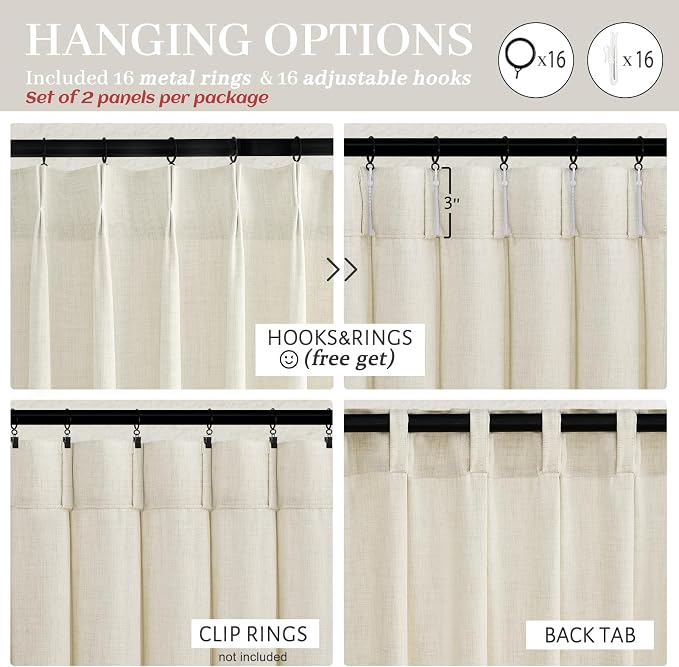 Extra Long Floor to Ceiling Drapes 108 Inches Long 2 Panels Set - Image 5