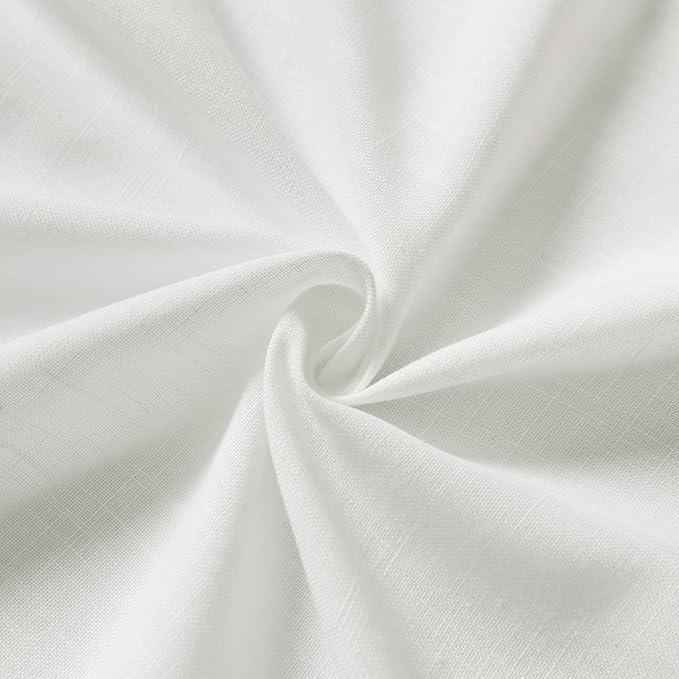 Off White Semi Sheer Linen Curtains 72 inch Length - Image 7
