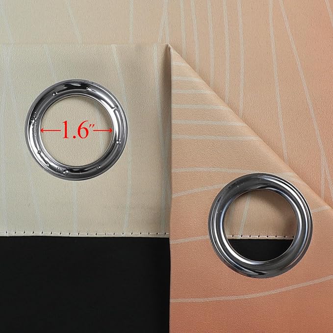 Burnt Orange and Greyish White Ombre Blackout Curtains 52Wx72L Inch Long | - Image 7