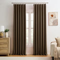 Brown Blackout Curtains 150 Inches Long, Extra Long Pinch Pleats Living Room by KEQIAOSUOCAI