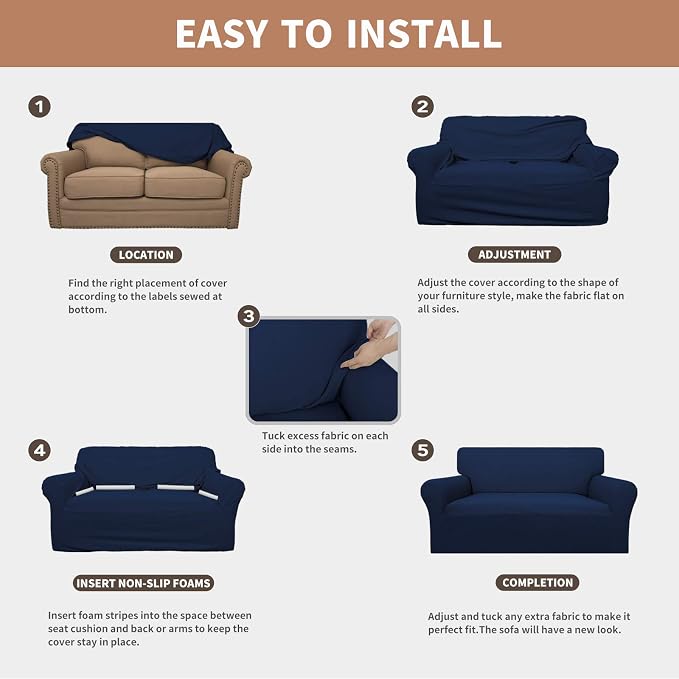 Easy-Going 100% Waterproof Chair Couch Cover, Stretch Jacquard Sofa Cover | - Image 5