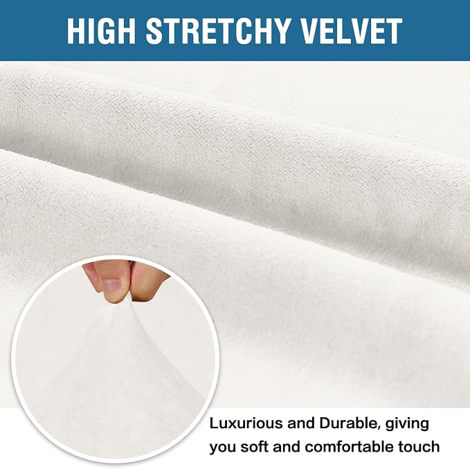 H.VERSAILTEX Velvet Stretch Individual Couch Cushion Cover Plush Slipcover - Image 5