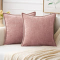 MIULEE Decorative Euro Sham Pillow Covers 24x24 Inch Blush Pink 2 Pack | by MIULEE