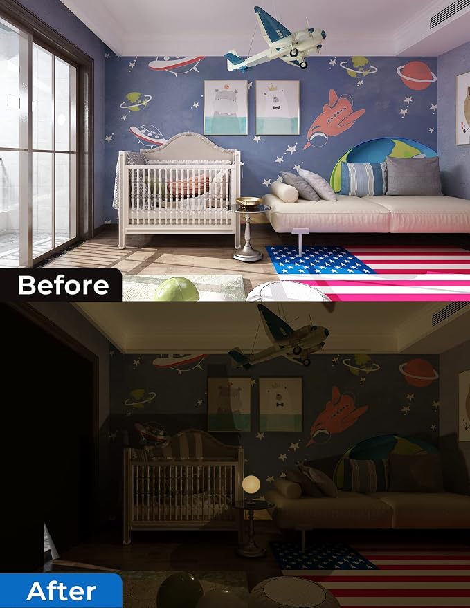 Blackout Curtains 30"x60" Portable No Drill Black Out Window Cover | 100% - Image 6