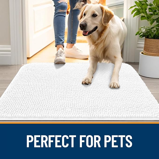 OLANLY Dog Door Mat for Muddy Paws 30x17, Super Absorbent Chenille Mud Mat | - Image 6