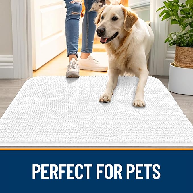 OLANLY Dog Door Mat for Muddy Paws 70x24, Super Absorbent Chenille Mud Mat | - Image 6