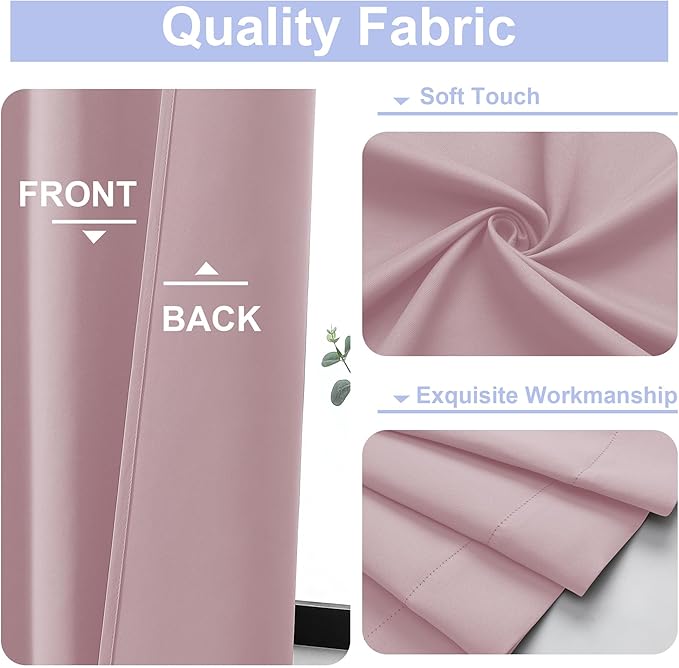 Simplebrand Ava Blush Short Blackout Curtains - Image 2