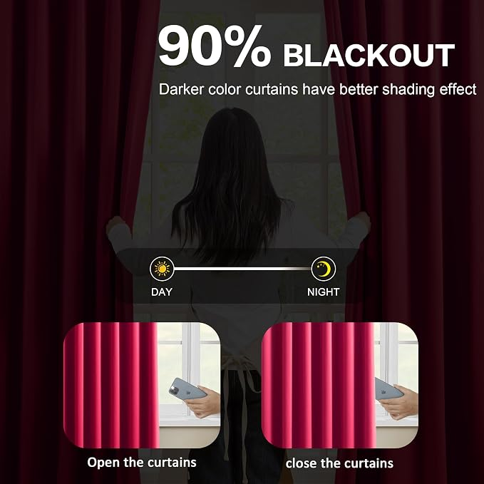 Pinch Pleat Curtains 92 Inches Long, Home Fashion Microfiber Thermal Insulated - Image 3
