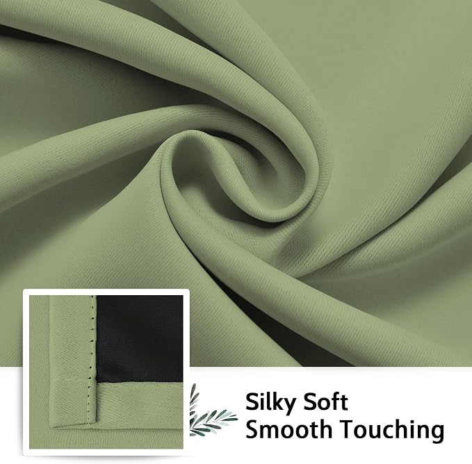 SimpleHome Sage 100% Blackout Curtains Room Darkening Living Room 84 Inch | - Image 7