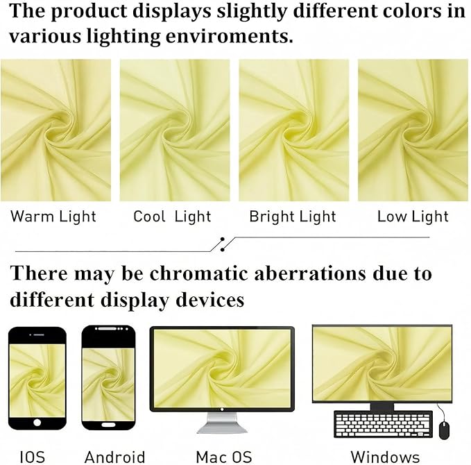 Goose Yellow Sheer Curtains 90 Inches Long 2 Panels, Voile Rod Pocket Light - Image 7