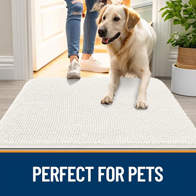 OLANLY Dog Door Mat for Muddy Paws 59x20, Super Absorbent Chenille Mud Mat | - Image 6
