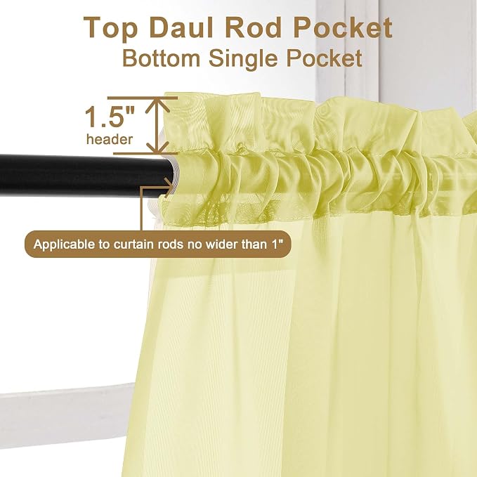 Chyhomenyc Sheer Valances for Windows, Light Filtering Small Window Curtains - Image 5