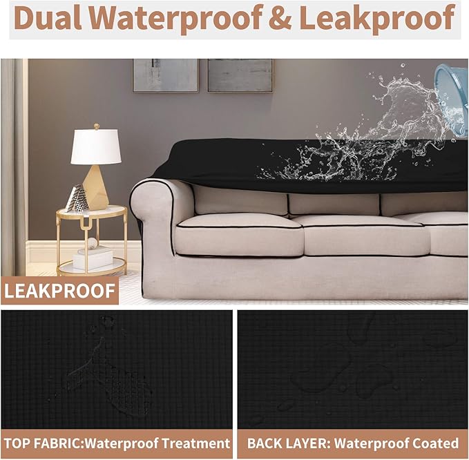 Easy-Going 100% Waterproof Chair Couch Cover, Stretch Jacquard Sofa Cover | - Image 3