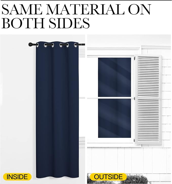 NICETOWN Bedroom Blackout Curtains Panels, 1 Pair, 55 inches by 92 Inch - Image 5