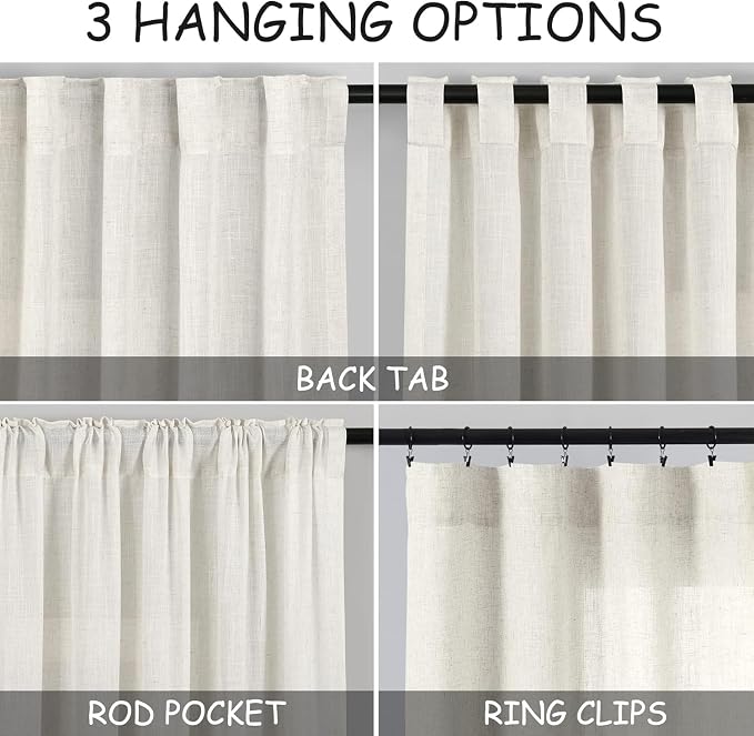 Cafe Linen Curtains 30 Inch Length - Image 2