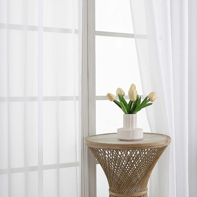 White Bedroom Curtains 96 Length - Image 3
