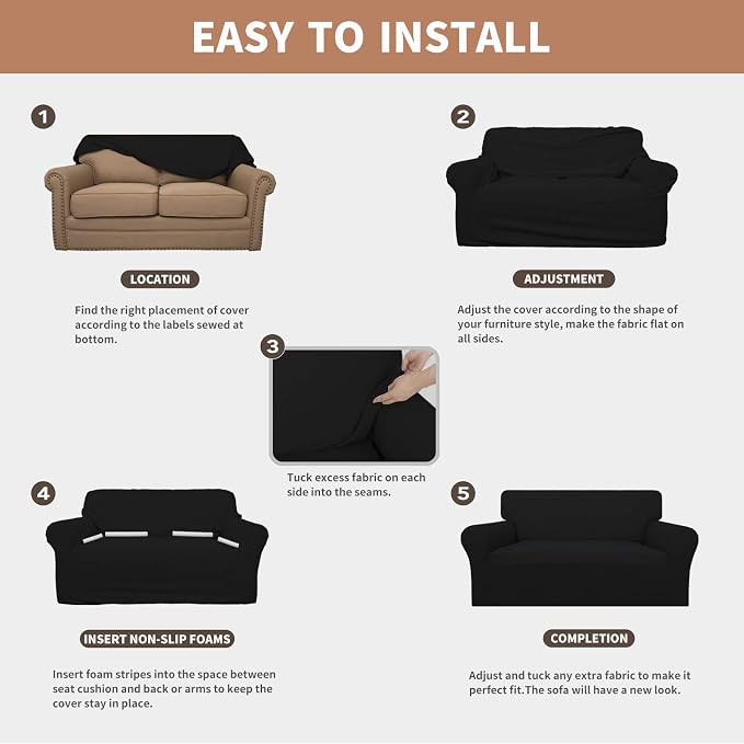 Easy-Going 100% Waterproof Chair Couch Cover, Stretch Jacquard Sofa Cover | - Image 5